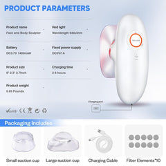 3-in-1 Body Sculpting Machine, 3-in-1 Electric Cellulite Massager-3 Modes Adjustable Body Sculpting Machine- Home Use Cupping Therapy Tool for Back, Belly, Waist, Arms, Legs-White
