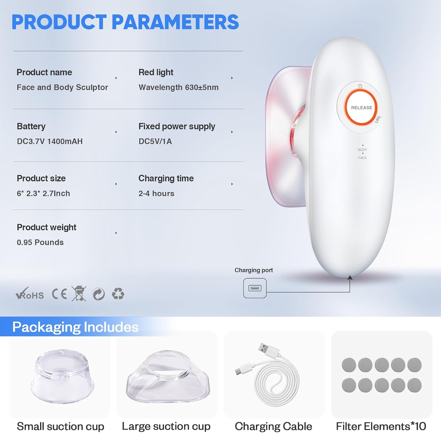 3-in-1 Body Sculpting Machine, 3-in-1 Electric Cellulite Massager-3 Modes Adjustable Body Sculpting Machine- Home Use Cupping Therapy Tool for Back, Belly, Waist, Arms, Legs-White